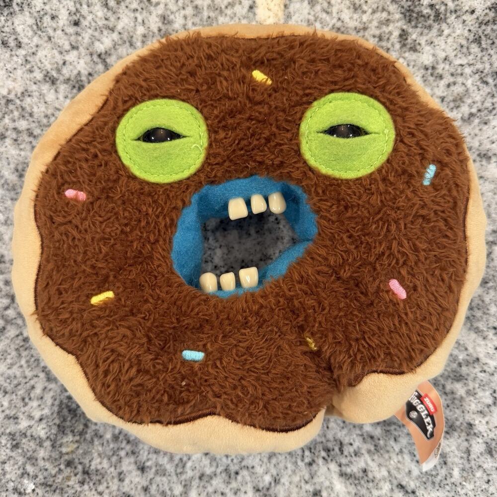 Fuggler Fuggalicious Chocolate Covered Sprinkle Donut Plush Monster Dernut Food
